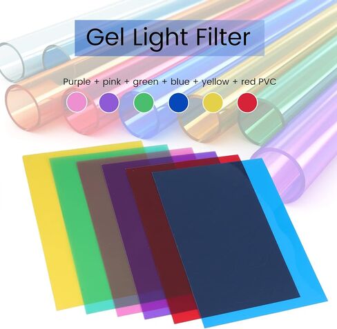 Color Gel Film 6 Color Pack for Lighting 30x21 cm PVC Reusable in Saudi Arabia
