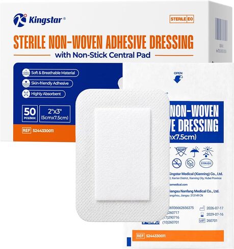 Sterile Island Dressing, Non-Woven Adhesive Dressing, 2" x 3", 50 Count in Kuwait