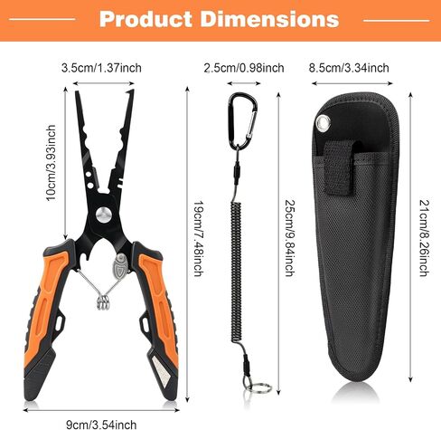 7" Split Ring Fishing Pliers, Multi-Function Line Cutter Sheath & Lanyard in Kuwait