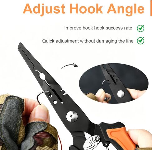 7" Split Ring Fishing Pliers, Multi-Function Line Cutter Sheath & Lanyard in Kuwait