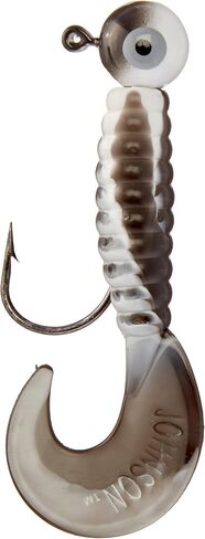 Johnson Swimming Grubs Fishing Bait, White/Black, 3" | 8cm / 1/4 oz in Kuwait