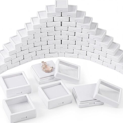 90 Pcs Acrylic Gemstone Display Case, Jewelry Box Container Black in Saudi Arabia