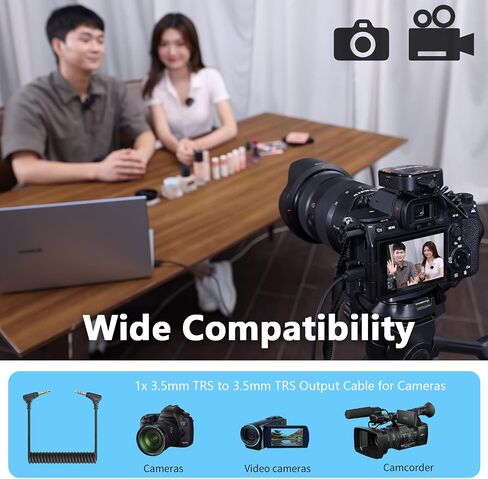 Saramonic Blink900 B2TG Dual Wireless Lavalier Microphone System & 656ft Wireless Range & Monitor & OLED Screen for Canon Nikon DSLR Camera, Camcorder, for Interview, Vlogging, Tiktok, YouTube Video in Kuwait