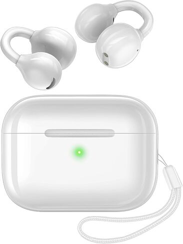 kurdene Wireless Open Ear Earbuds,Ultra Comfort Open Ear Clip Wireless Ear Buds, Lightweight Headphones, 30H Play, Bluetooth 6.0 Immersive Audio Earphones Fit Sports Running Working, White in Kuwait