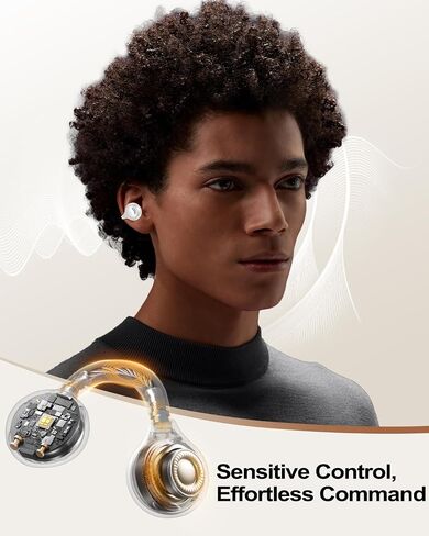 kurdene Wireless Open Ear Earbuds,Ultra Comfort Open Ear Clip Wireless Ear Buds, Lightweight Headphones, 30H Play, Bluetooth 6.0 Immersive Audio Earphones Fit Sports Running Working, White in Kuwait