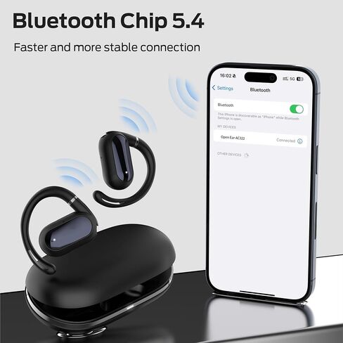 Oraolo Open Ear AC322 Wireless Earbuds, Bluetooth 5.4 Headphone, 36H Playtime, IPX5 Waterproof, Open-Ear Design, Secure Fit for Running & Workout, Clear Calls in Saudi Arabia