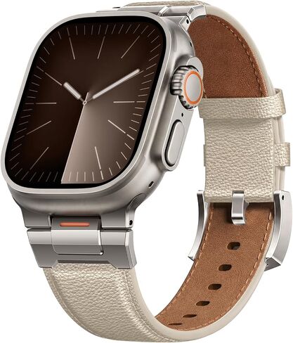أحزمة جلدية أصلية لساعة Apple Watch Ultra 3 2 Band Series 11-1/SE للرجال in Kuwait