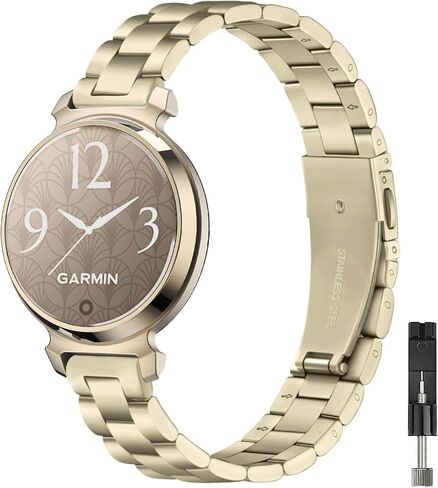 ViCRiOR Watch Bands Compatible withGarmin Lily 2/Lily 2 Active Women, Solid Stainless Steel Metal Replacement Bracelet Strap for Garmin Lily 2 in Kuwait