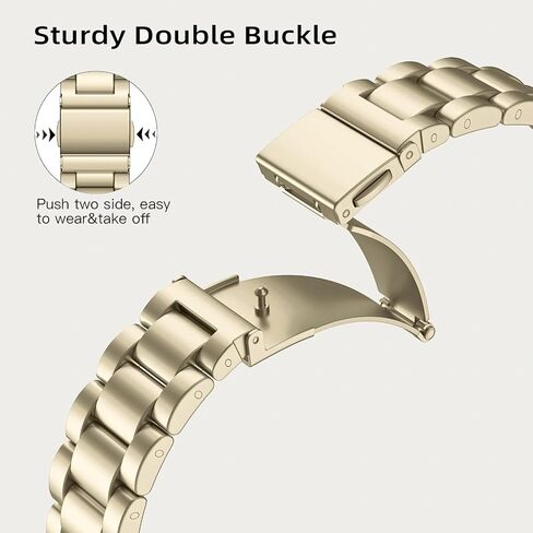 ViCRiOR Watch Bands Compatible withGarmin Lily 2/Lily 2 Active Women, Solid Stainless Steel Metal Replacement Bracelet Strap for Garmin Lily 2 in Kuwait
