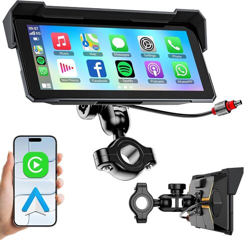 8.1" PortableTouchscreen Wireless Motorcycle CarPlay Android Auto with TPMS in Kuwait