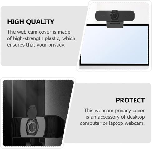 MERRYHAPY 6pcs Laptop Webcam Privacy Cover with Adhesive Backing, Black Abs Camera Safety Cover for Desktop Computer, Anti-Peeping Lens Protection for Secure Video Calls in Kuwait