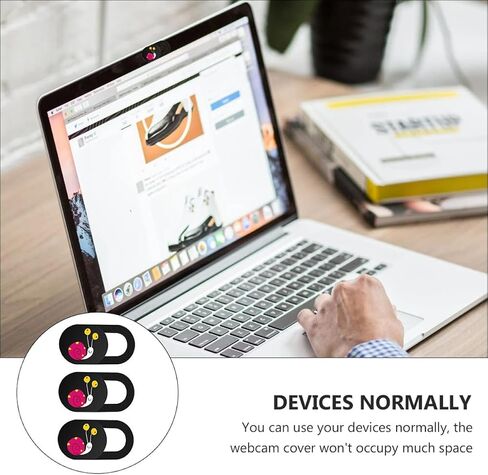 MERRYHAPY 3pcs Webcam Cover Laptop Privacy Protect Slide Camera Cover Abs Material Snail Shape Easy to Use Privacy Protection for Laptop and Tablet in Kuwait