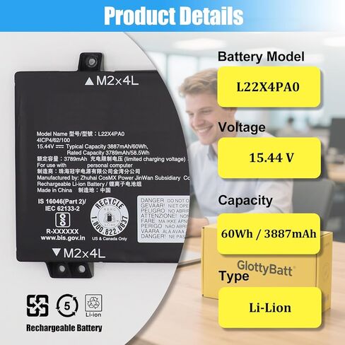 بطارية بديلة L22B4PA0 لجهاز Lenovo Legion Slim 5-16APH8 in Kuwait