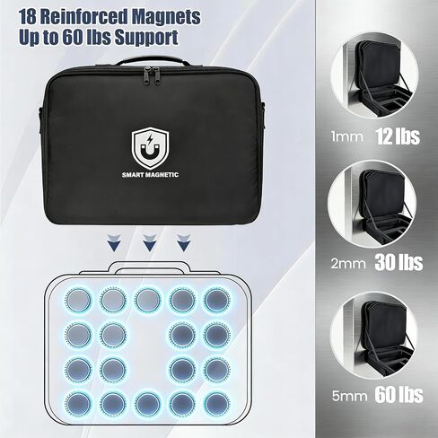 Magnetic Laptop Stand for Field Technicians, Heavy Duty Magnetic Tray Workstation with 18 Strong Magnets, Portable Foldable Tool Desk for HVAC, Trucks, Metal Surfaces, Holds up to 60 lbs in Saudi Arabia