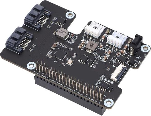 PCIe to 2 Serial ATA Adapter Replacement for Rasp Pi 5 Serial ATA 3.0 Onboard Dual LED Indicators and EEPROM HAT Standard Expansion Card for Tech Enthusiasts in Saudi Arabia
