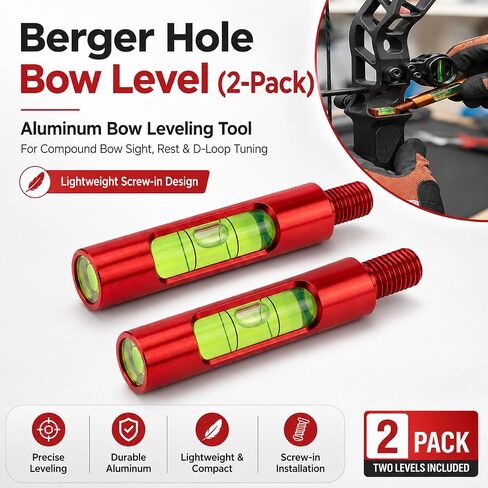 2-Pack Berger Hole Bow Level, Aluminum Archery Leveling Tool in Saudi Arabia