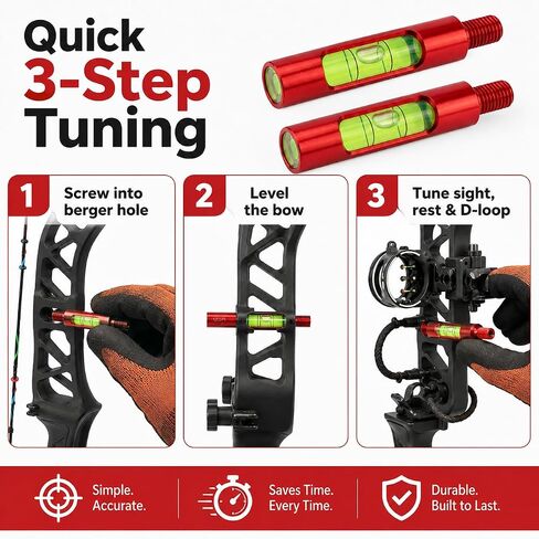 2-Pack Berger Hole Bow Level, Aluminum Archery Leveling Tool in Saudi Arabia