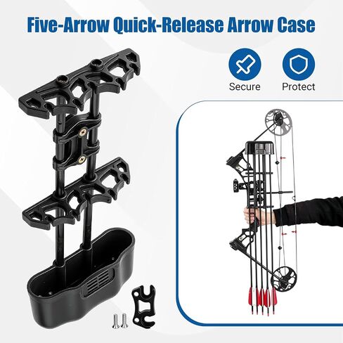 Portable 5 Arrow Quick Release Bow Quiver, Compound Bow Quiver, Professional Archery Accessories for Amateurs Professionals in Saudi Arabia