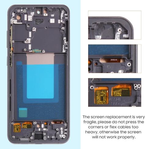 LCD Display for Samsung Galaxy S24 FE Screen Replacement, 6.7 inch Touchscreen Digitizer Assembly with Tool Set, SM-S721B SM-S721U SM-S721W (Black with Frame) in Saudi Arabia