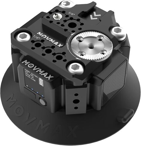 MOVMAX Solar Electronic Suction Cup Camera Mount, 4.5" Metal Suction Mount with 1/4" & 3/8" Mounting Holes for ARRI, Auto Pressure Detection & LCD Display, Compatible with Action Camera, DSLR Camera in Saudi Arabia