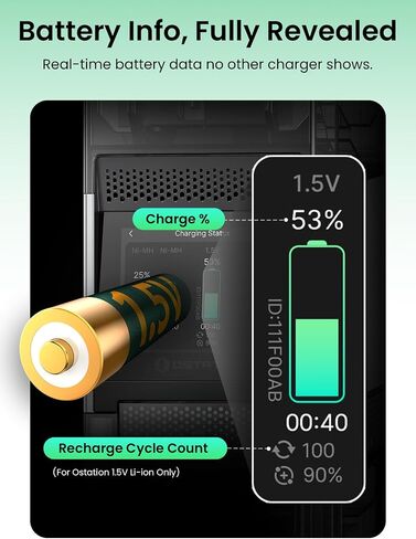 Ostation 2 Pro AA AAA Rechargeable Battery Charging Station w/ 6 Batteries in Saudi Arabia