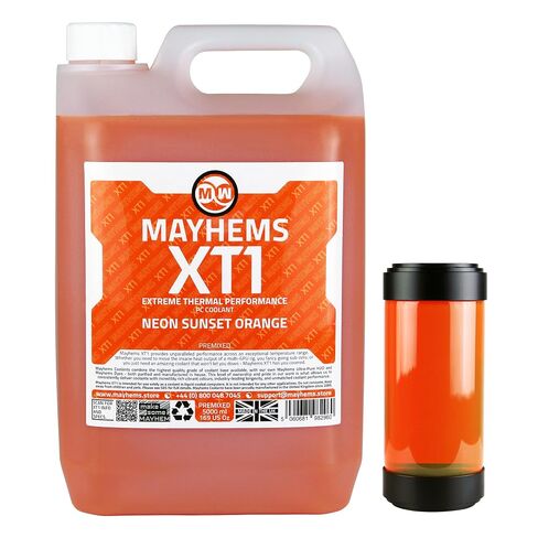 Mayhems - XT1 Premixed PC Coolant - Computer Water Cooling Fluid - Liquid Cooling, Thermal Performance Series, 5 Litre, Neon Sunset Orange in Saudi Arabia