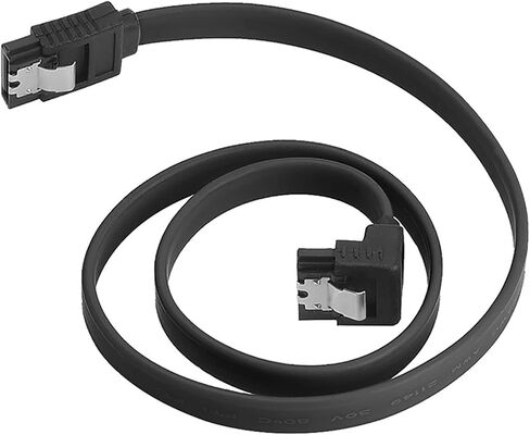 EN-Labs SATA III 6Gbps 1x Straight Data Cable and 90 Degree Angle w/Locking Latch Compatible with HDD SSD 3.0 Drives (2Pack) in Saudi Arabia