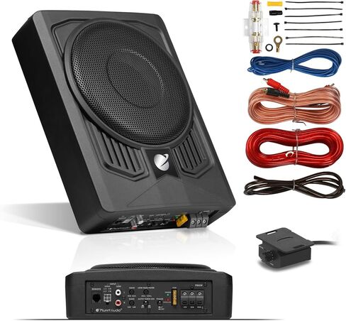 Planet Audio P8AWK 8 Inch Under Seat Powered Car Subwoofer, 8 AWG Wire Kit in Saudi Arabia