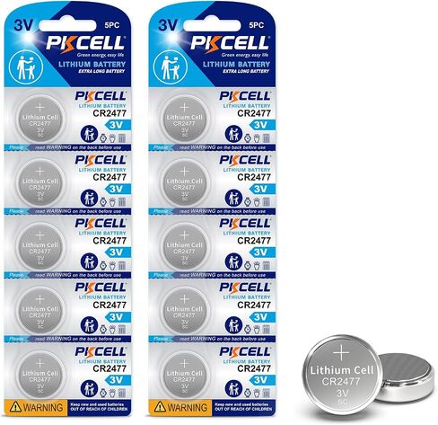 PKCELL CR2477 Battery 10-Pack CR2477 3v Lithium Battery, 5 Year Shelf Life in Kuwait