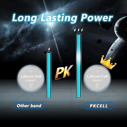 PKCELL CR2477 Battery 10-Pack CR2477 3v Lithium Battery, 5 Year Shelf Life in Kuwait