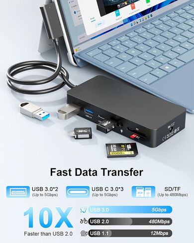 Surface Pro Docking Station with Three Displays 2*HDMI + VGA in Kuwait