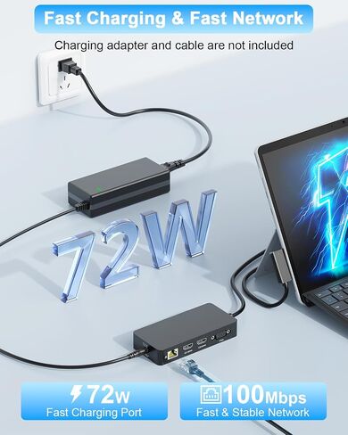 Surface Pro Docking Station with Three Displays 2*HDMI + VGA in Kuwait