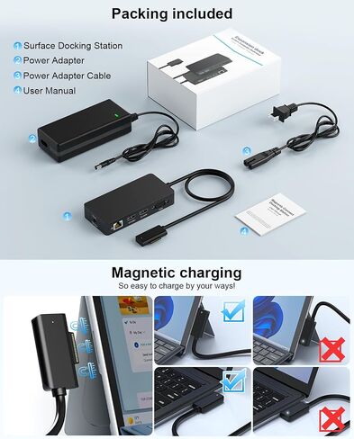 Surface Pro Docking Station with Three Displays 2*HDMI + VGA in Kuwait