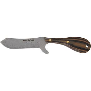 WHISKEY BENT HAT CO. Bullcutter Fixed Blade Knife Damascus Steel, w/Leather Sheath, 3.5" Blade, 7" Overall Length (Ram Horn) in Kuwait