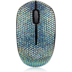 SA@ Luxury 6 Colors Bling Crystal Rhinestone 2.4G Wireless Mouse for Laptop, Notebook, PC, Computer, MacBook Gifts for The Office (Silver) in Kuwait