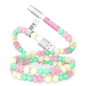 3ft USB A to C Cable Beaded Phone Charger Cord for Apple CarPlay Car Play in Kuwait