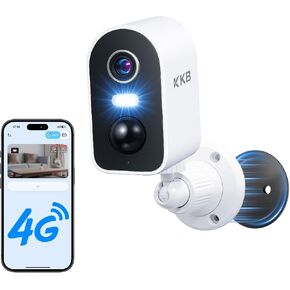 KKB 4G LTE Cellular Security Camera Magnetic Mount, No WiFi Security Cameras Indoor Built-in SIM, 2K Wireless Outdoor Off-Grid Battery Cameras for RVs/Travel/Camping, Subscription Required in Saudi Arabia