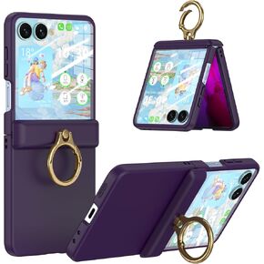 Case for Samsung Galaxy Z Flip 8 Case with Ring Kickstand Screen Protector Shockproof Hinge Protection Phone Cover for Galaxy Z Flip 8 2026 5G - Green in Kuwait