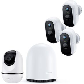 WUUK 4MP Indoor Security Camera, Pan Tilt Cam for Baby Monitor, 2K Outdoor Cameras Wireless with 32GB Base Station, Wi-Fi Home Security Camera for Dog or Cat, No Monthly Fee in Kuwait