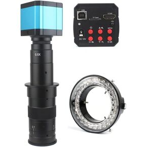Industrial Digital Electronic Video Microscope Lens C-Mount Microscope Camera HDMI USB Video Microscope for Soldering Repair (Color : Camera Lens LED, Size : 300X) in Kuwait