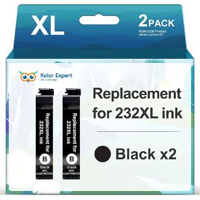 Remanufactured for 232XL Black Ink Cartridges Replacement for 232XL Ink Cartridges Combo Pack Work with XP-4200 XP-4205 WF-2930 WF-2950 (2 Pack) in Saudi Arabia