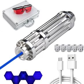 High Power Blue Rechargeable LED Outdoor Flashlight, Zoomable and Waterproof, Perfect for Camping, Hiking, and Fishing in Saudi Arabia