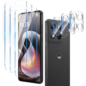 واقي شاشة مكون من 3 قطع مصمم لهاتف Motorola Moto G Stylus 5G 2025 مع 3 قطع من واقي عدسة الكاميرا من الزجاج المقوى، شفاف فائق الدقة، صلابة 9H، سهل التركيب - صديق للحافظة، مقاوم للخدش in Kuwait