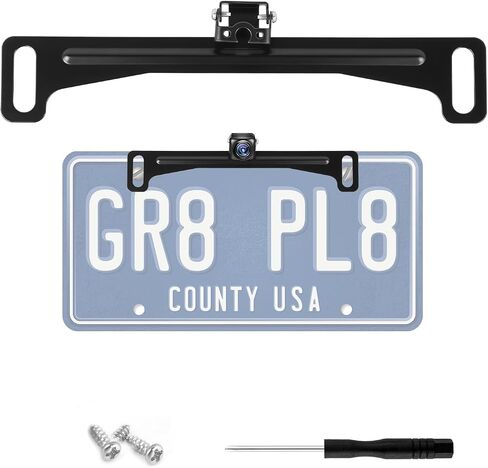 Car License Plate Camera Mount Kit,Adjustable Car Backup Cameras License Plate Mount for Securing Camera,Non-drilled Cars Backup Cameras Mounts with Screwdriver/Screws/Small Bracket in Saudi Arabia
