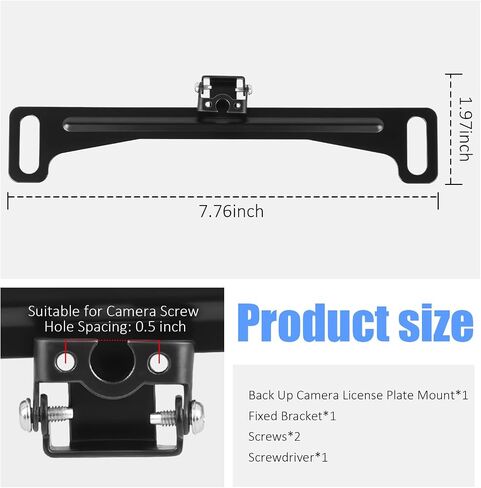 Car License Plate Camera Mount Kit,Adjustable Car Backup Cameras License Plate Mount for Securing Camera,Non-drilled Cars Backup Cameras Mounts with Screwdriver/Screws/Small Bracket in Saudi Arabia