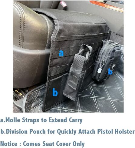 Concealed Car Seat Carry Holster Gun Mount Pistol Holder Handgun Pocket Tactical Molle Vehicle Seat Mattress Universal Seat Cover with Bag for Most of the Cars and Truck SUV in Saudi Arabia