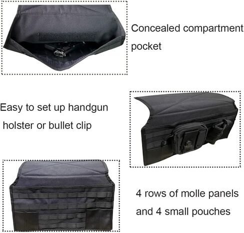 Concealed Car Seat Carry Holster Gun Mount Pistol Holder Handgun Pocket Tactical Molle Vehicle Seat Mattress Universal Seat Cover with Bag for Most of the Cars and Truck SUV in Saudi Arabia