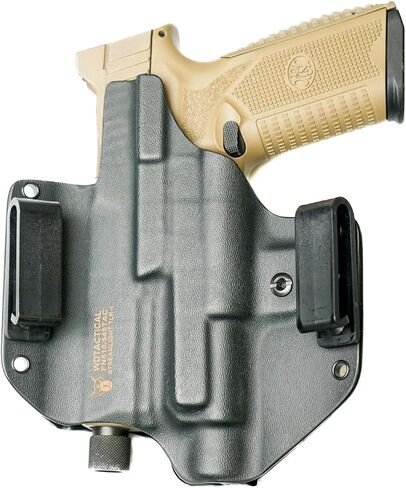 OWB Kydex Holster for FN 510 545 Tactical with Streamlight TLR-1 | Right Hand | Light Bearing | Optic Ready RMR Cut | Adjustable Retention | Sweat Guard | Made in USA in Kuwait