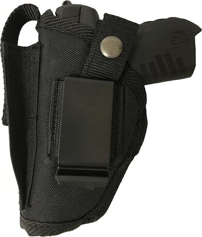 حافظة المسدس تناسب Ruger EC9s، نايلون أسود يمكن استخدامه بكلتا اليدين، اليد اليسرى أو اليمنى، حامل مجلات مدمج، حزام الاحتفاظ قابل للتعديل، حافظة المسدس in Kuwait