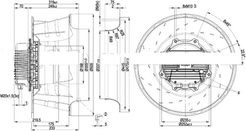 R3G500-AG06-03 400V 4.3A 2700W Fan in Kuwait